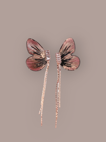 Crystal Butterfly Tassel Dangle Earrings – For Women & Girls
