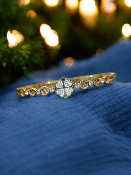 Gold-Plated Stainless Steel Kada Bracelet – Anti-Tarnish Daily Wear